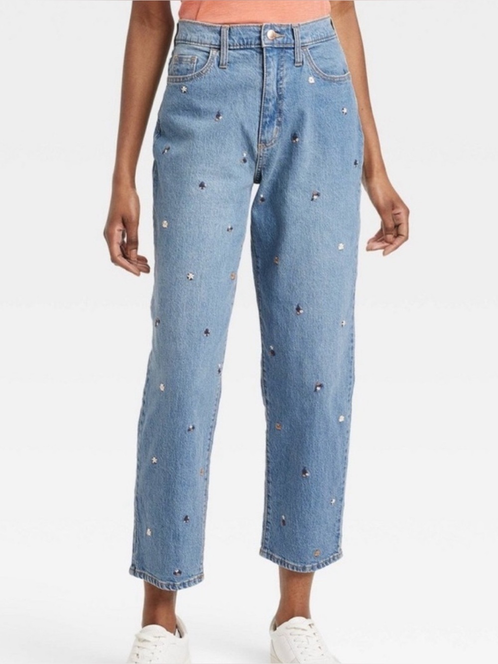 Universal Thread | Floral Embroidered Super-High Rise Vintage Straight Jeans